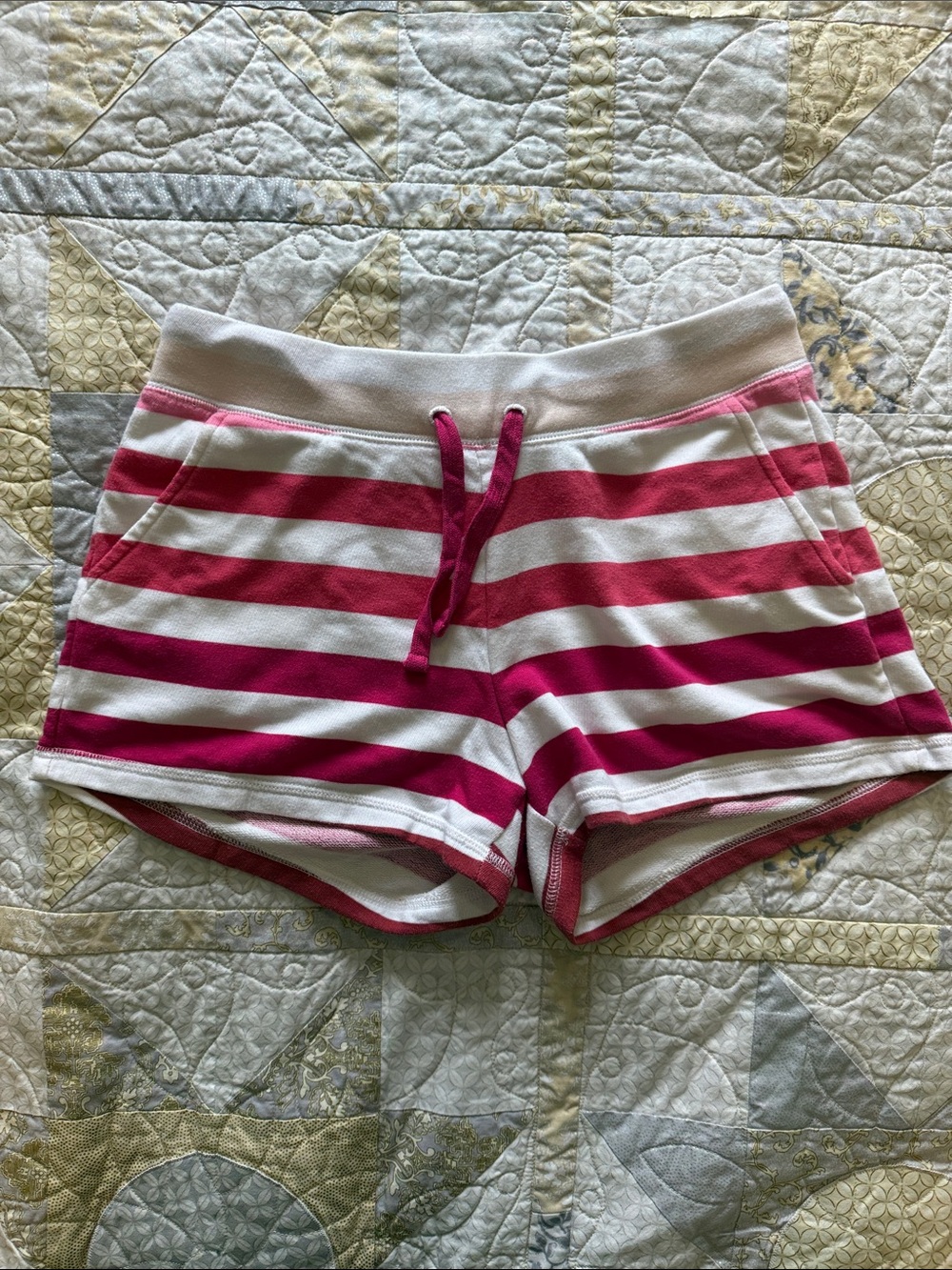 Old Navy Striped Pink & White Lounge Shorts